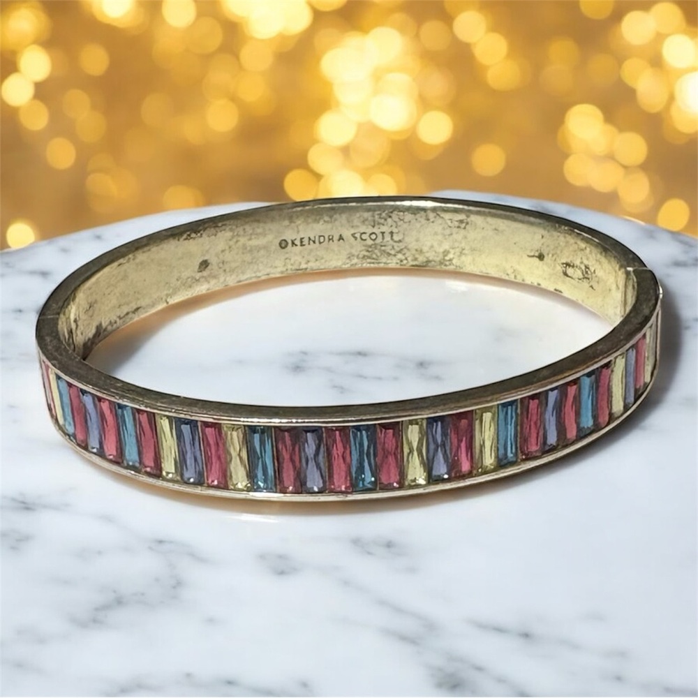 HP!! 🎈🎈Vintage rare Kendra Scott Jack Multicolored Bezel Bangle Bracelet